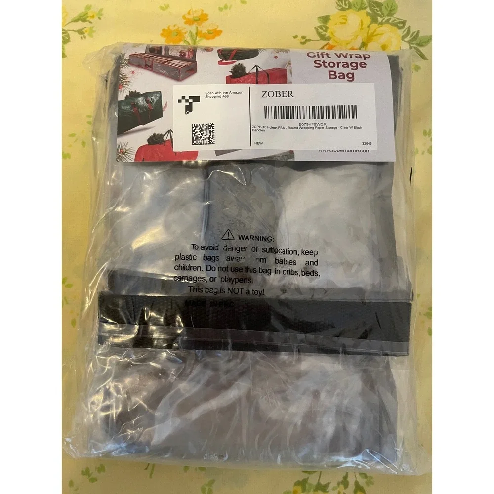 New Zober Clear Gift Wrap Storage Bag